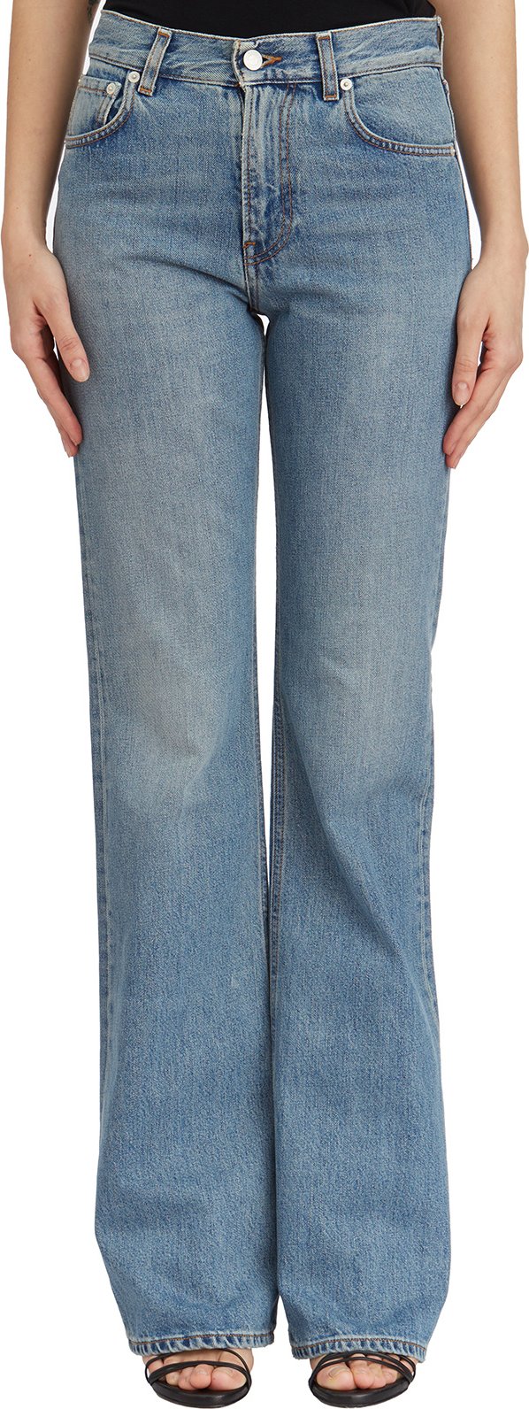 Mittelmeerblaue Flora Denim-Hose