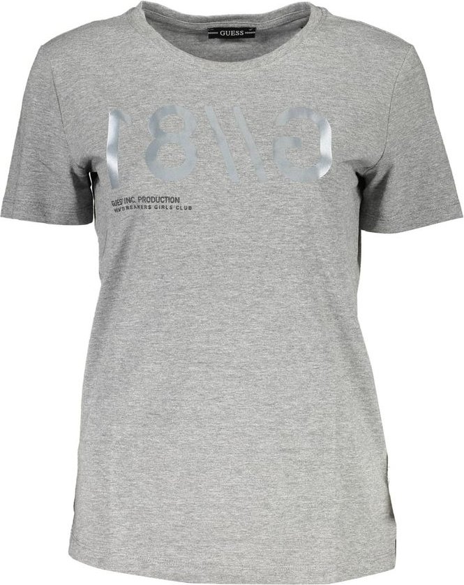 Guess Jeans Graues Baumwoll-T-Shirt für Frauen