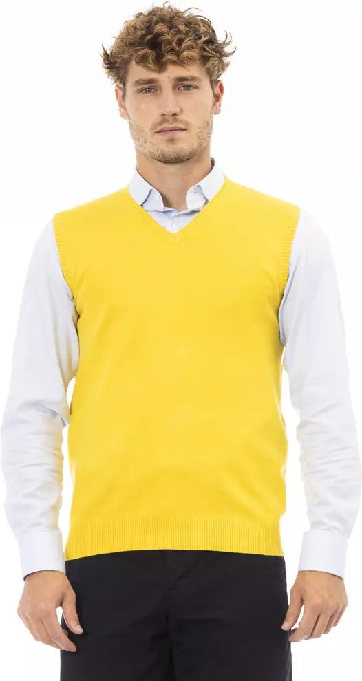 V-Ausschnitt Sweater-Weste Gelb