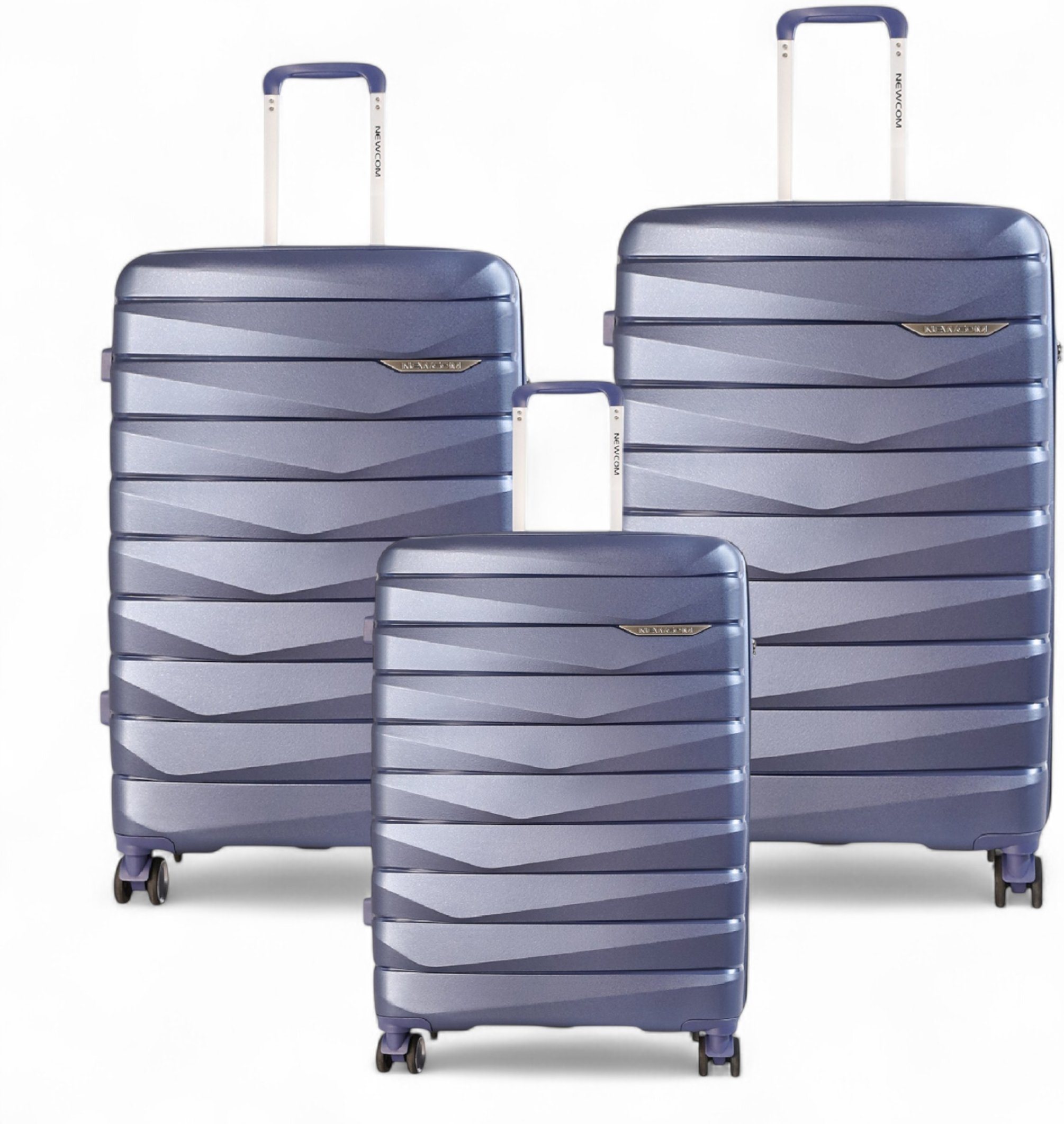 Hartschalen-Kofferset TSA Smoke Blue Robustes 8-Rad-Handgepäck-Reisekoffer