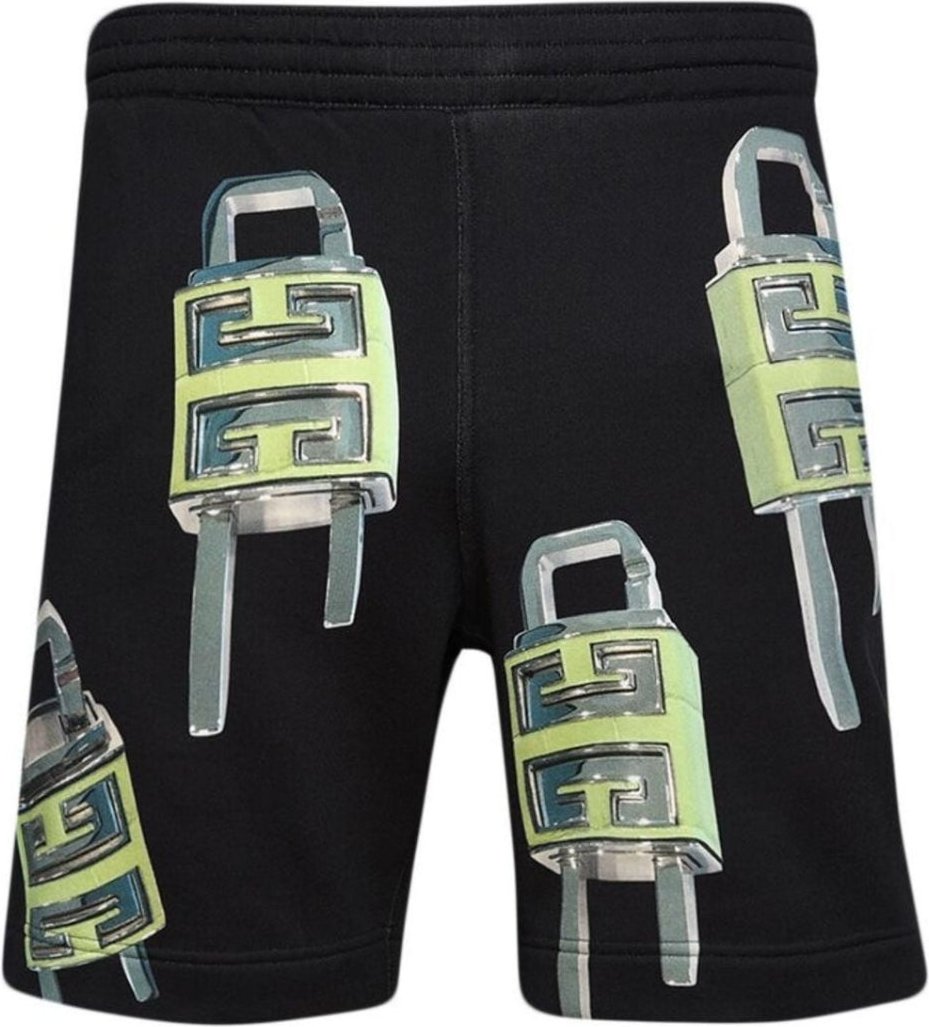 Schwarze Bermuda-Shorts im Board-Fit mit Vorhangeschloss-Design von Givenchy