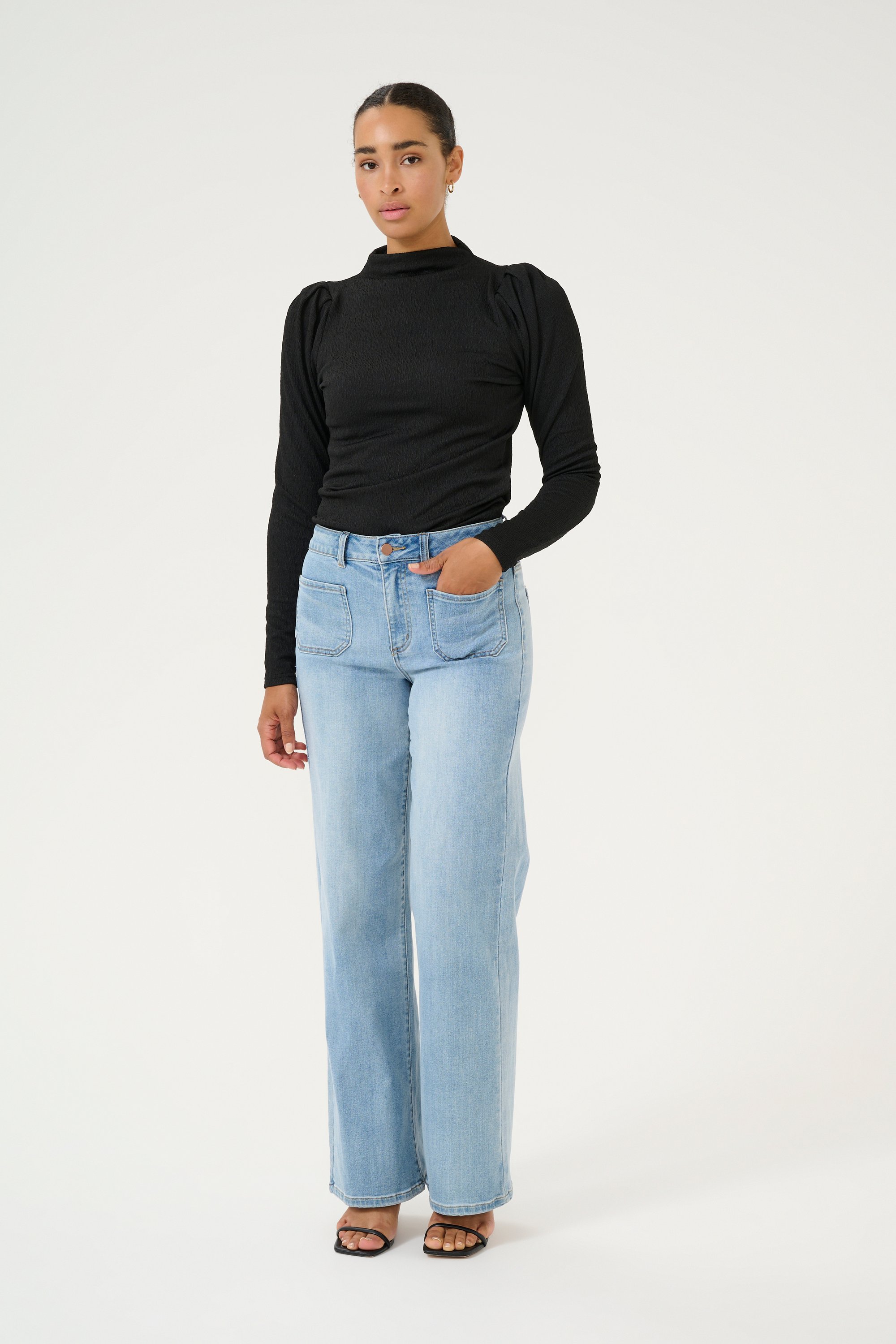 Langarm-Bluse Slim fit Black