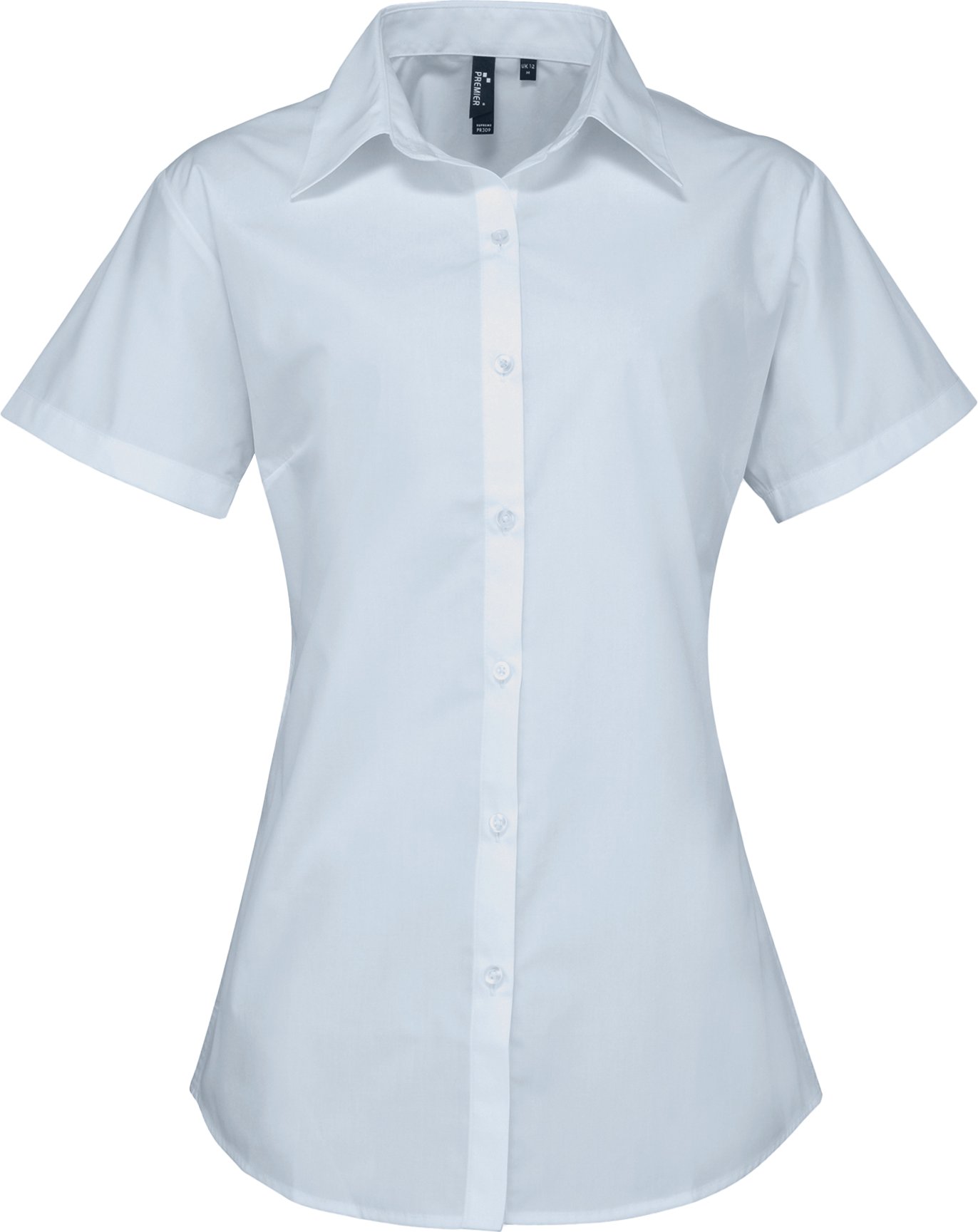 Premier Damen Popeline-Bluse / Bluse / Arbeitshemd, kurzärmlig (Hellblau)