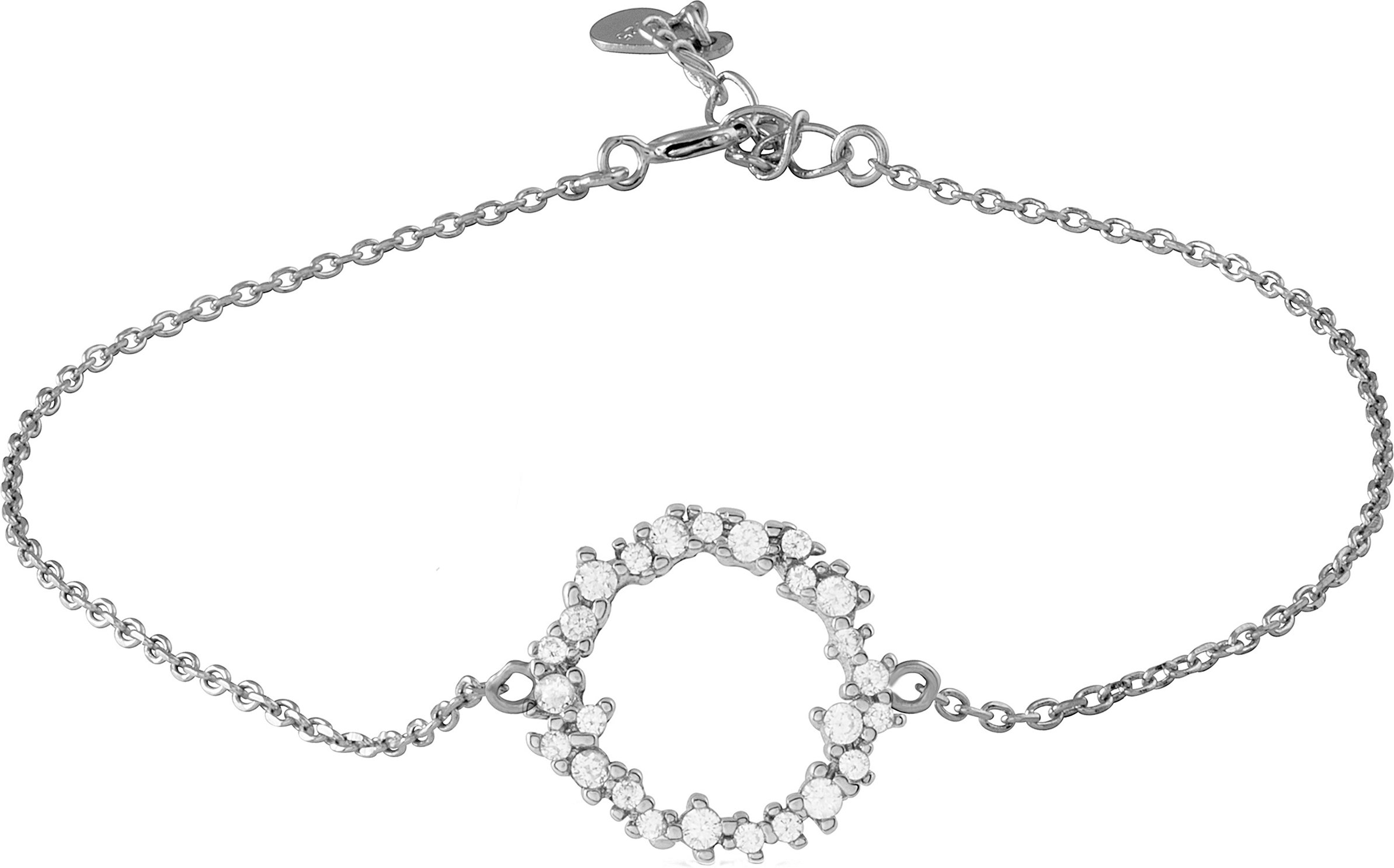 Luxenter Armreif, 925 Sterling Silber Thilak und glänzender Zirkonia mit rhodinierter Oberfläche