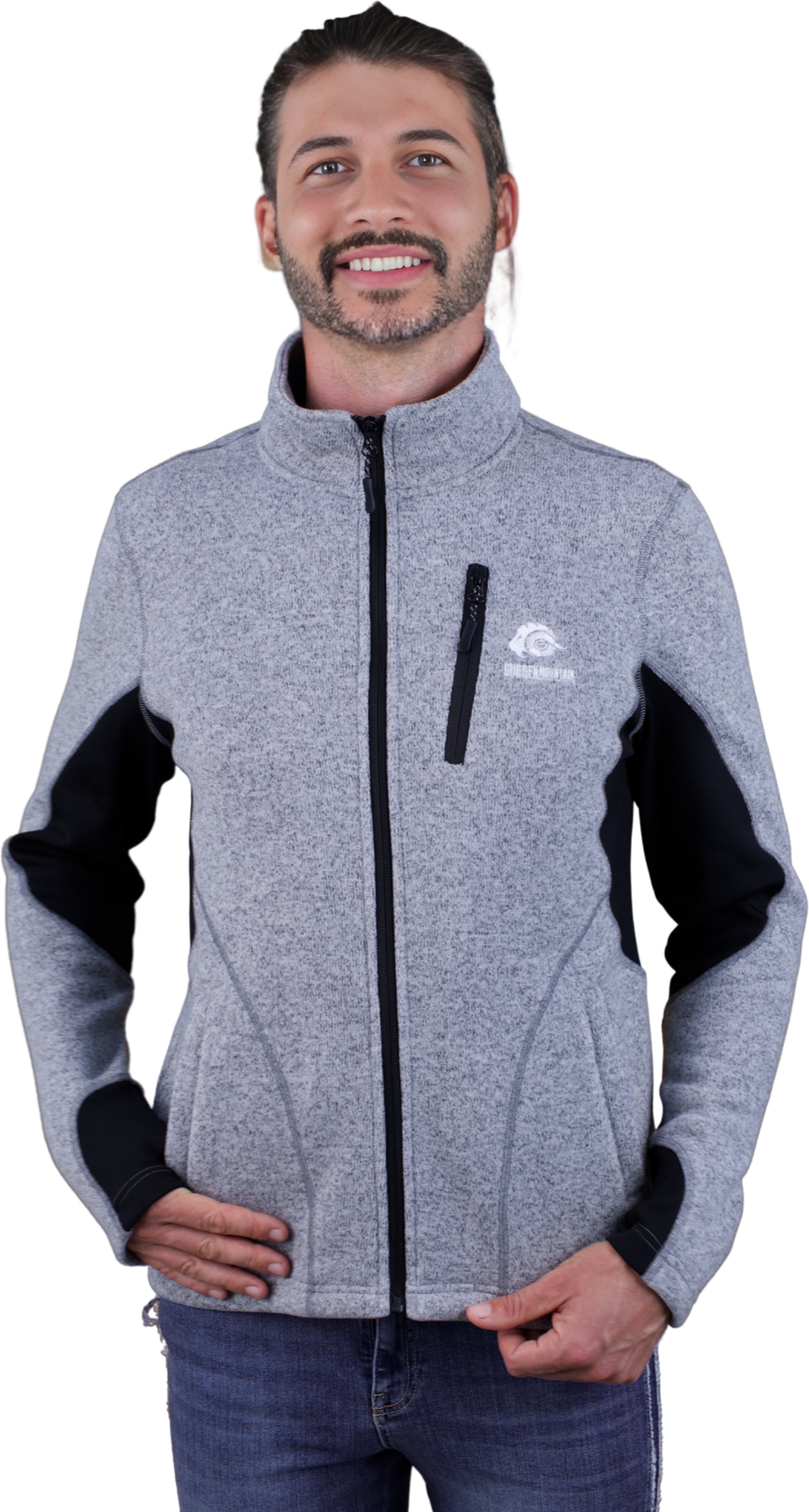 Herren Fusion Fleecejacke Wanderjacke Grau