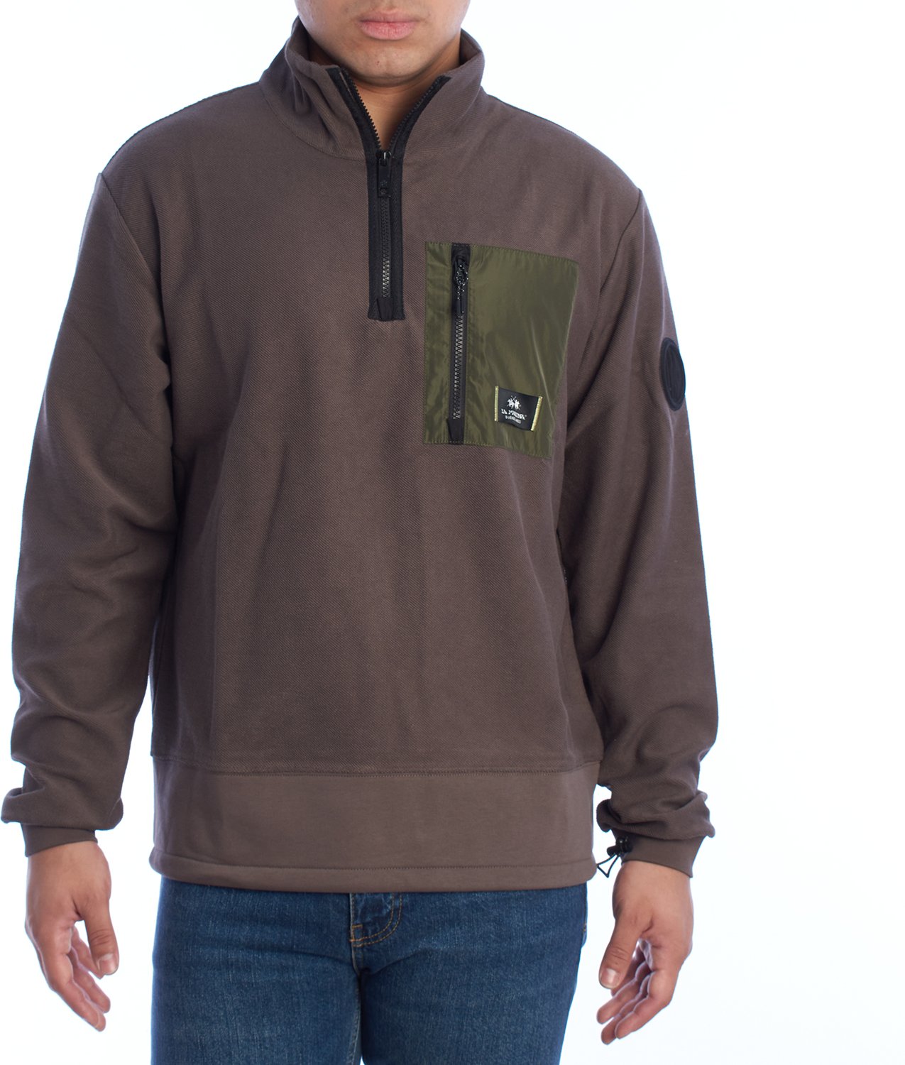 Thumbnail - Sweatshirt mit normaler Passform und halbem Reißverschluss YMF601-FP565 Herren