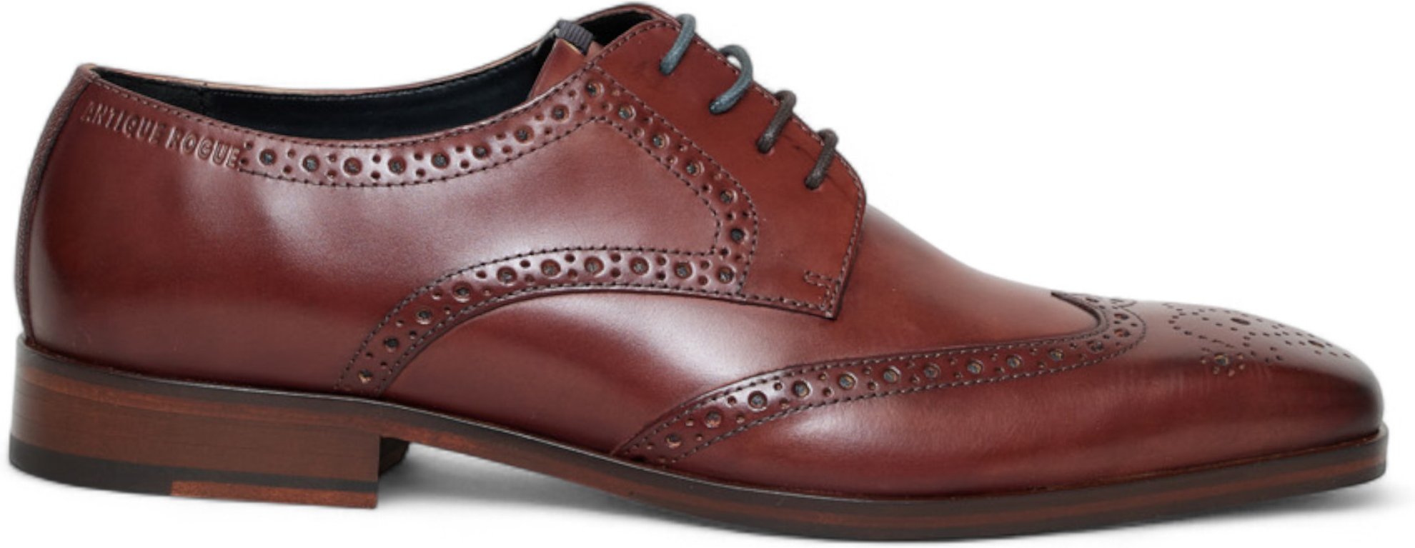 Antique Rogue Herren-Oxford-Derby-Brogue aus burgunderrotem Leder - Luca