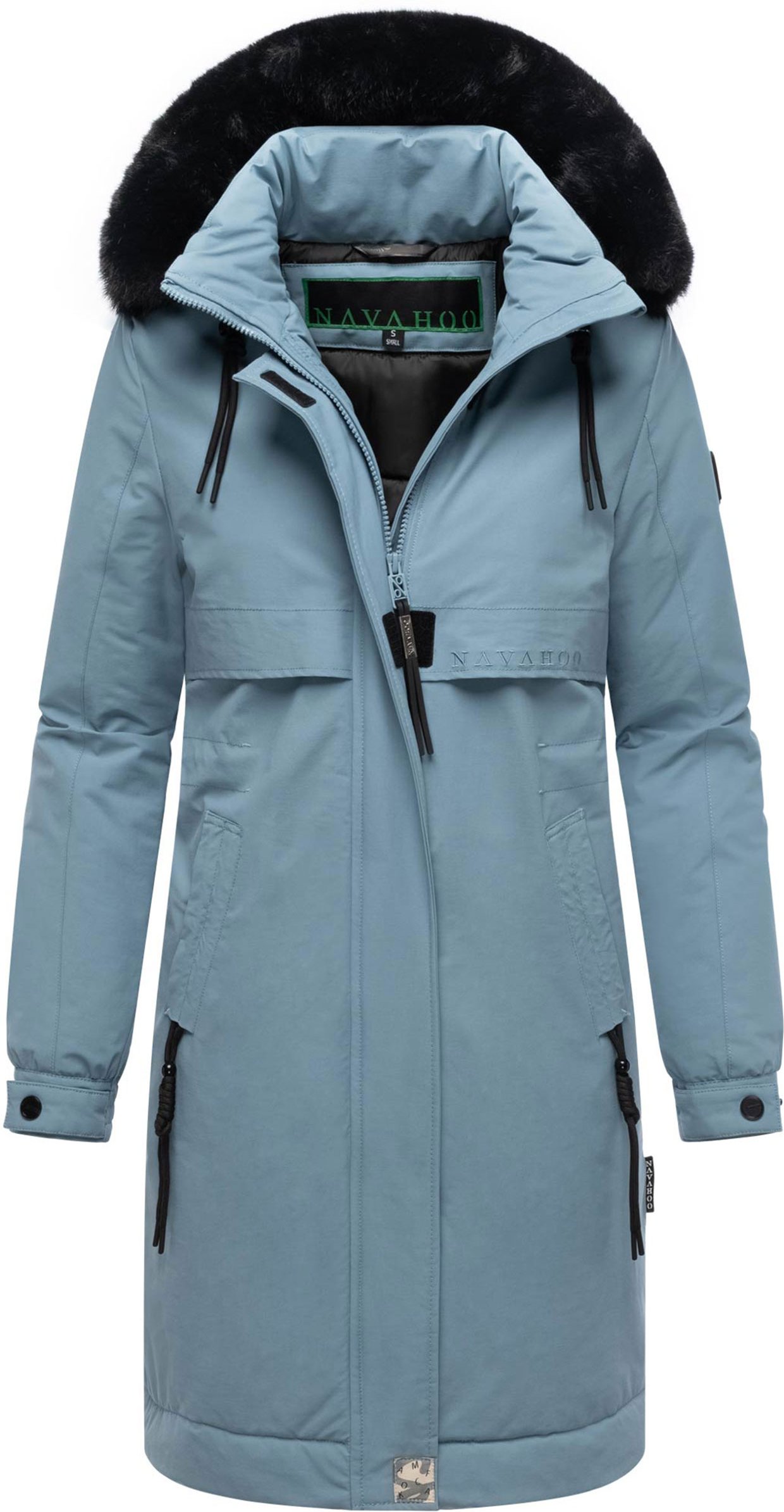 Navahoo Kaltwetterretter Damen Winter Parka mit Kunstfellkragen