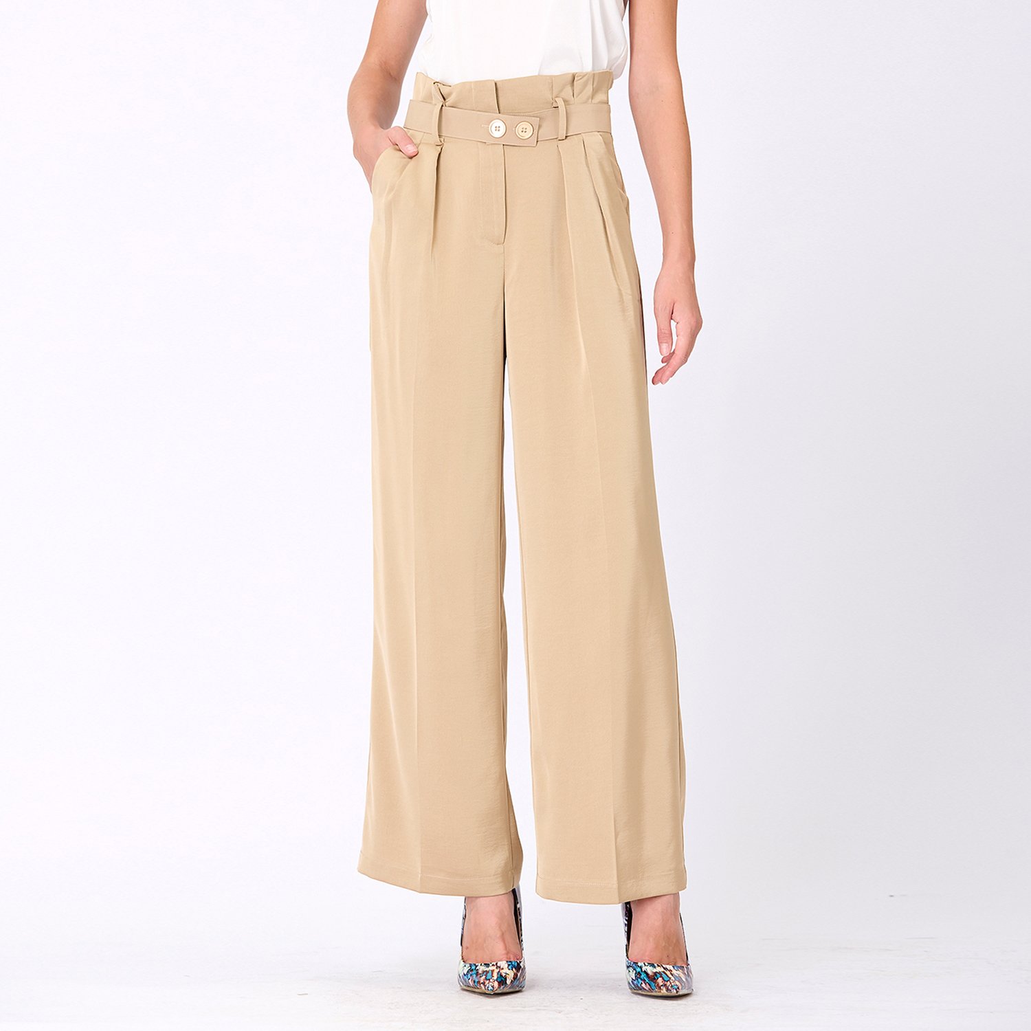 Gerade Hose mit Bundfalten