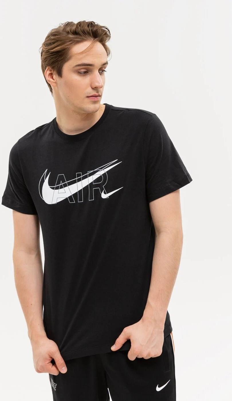 Nike Air Print Herren Sportswear Multi Swoosh T-Shirt in Schwarz