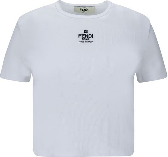 Fendi Weißes Baumwoll-T-Shirt