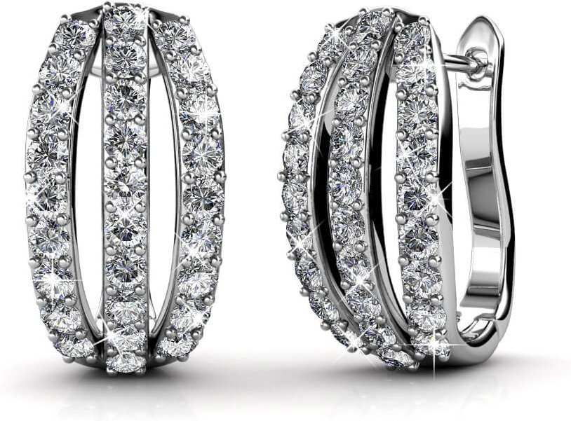 Elegante Ohrringe - Silber und Kristall