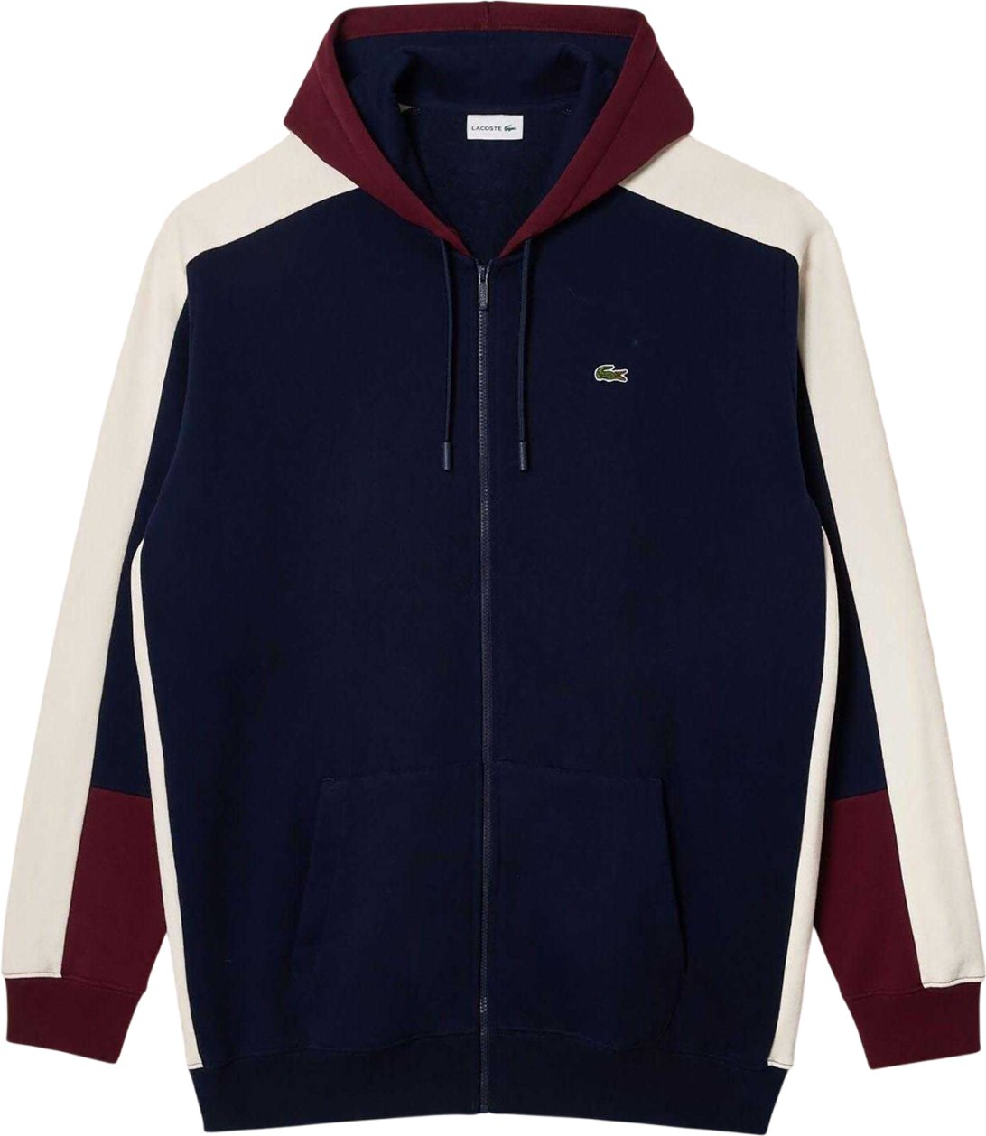 Lacoste - Kapuzenpullover für Herren/Damen Unisex, Durchgehender Reißverschluss (Marine)