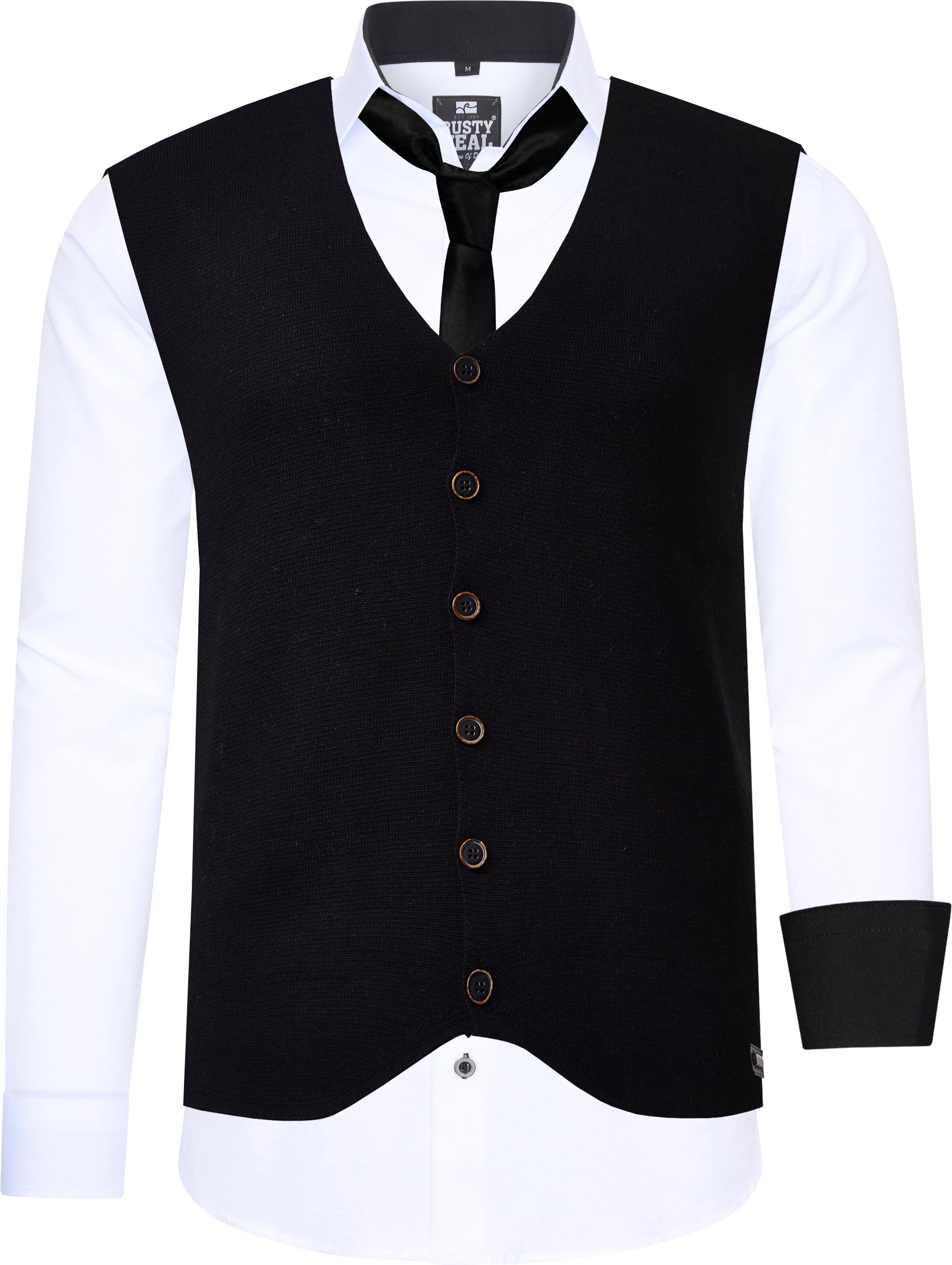 Hemd mit Weste und Krawatte 3er Set