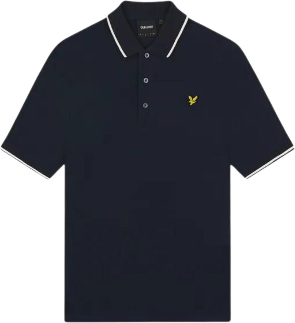 Thumbnail - Dunkelblaues Poloshirt von Lyle & Scott mit Tipped Collar