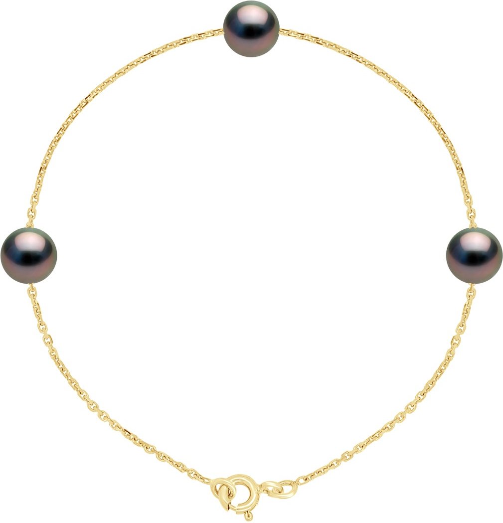 Armband TRIO - 3 echte Tahiti-Zuchtperlen, rund 7-8 mm