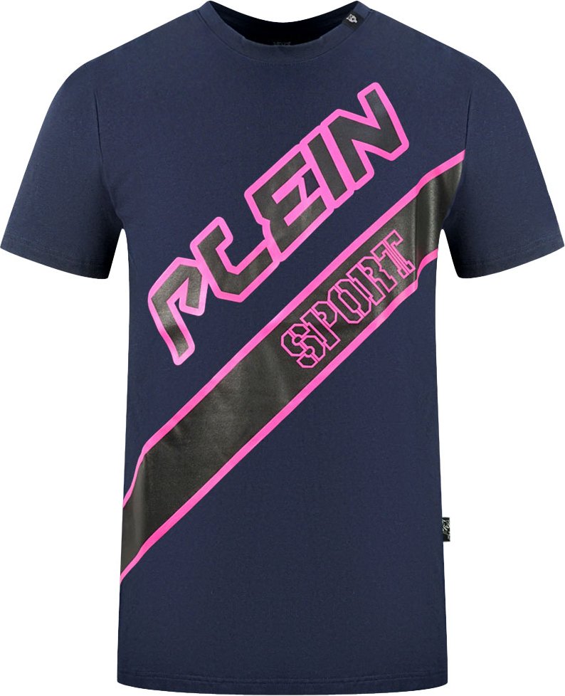 Plein Sport T-Shirt mit großem Logo in Marineblau