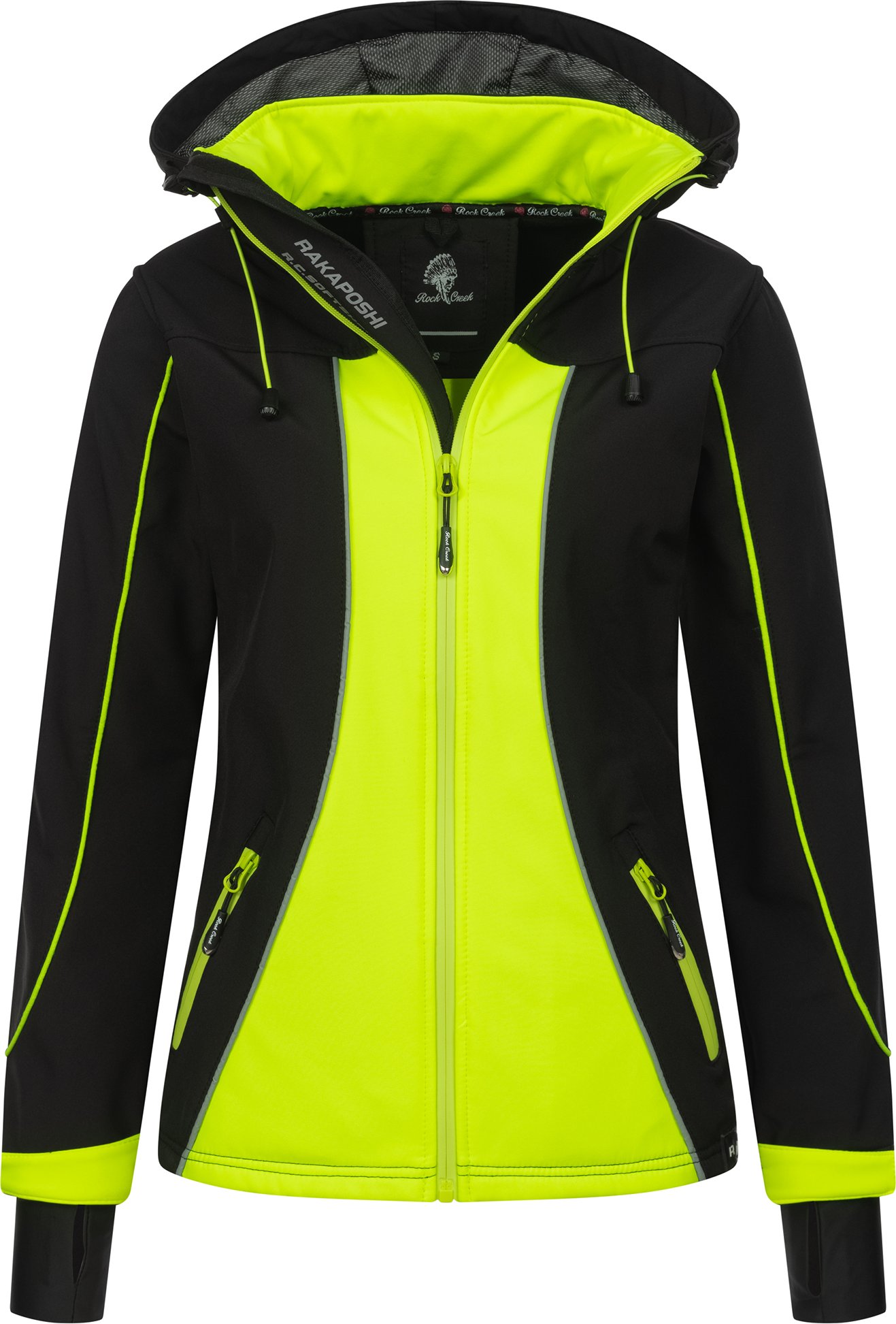 Thumbnail - Rock Creek Softshelljacke Neongelb