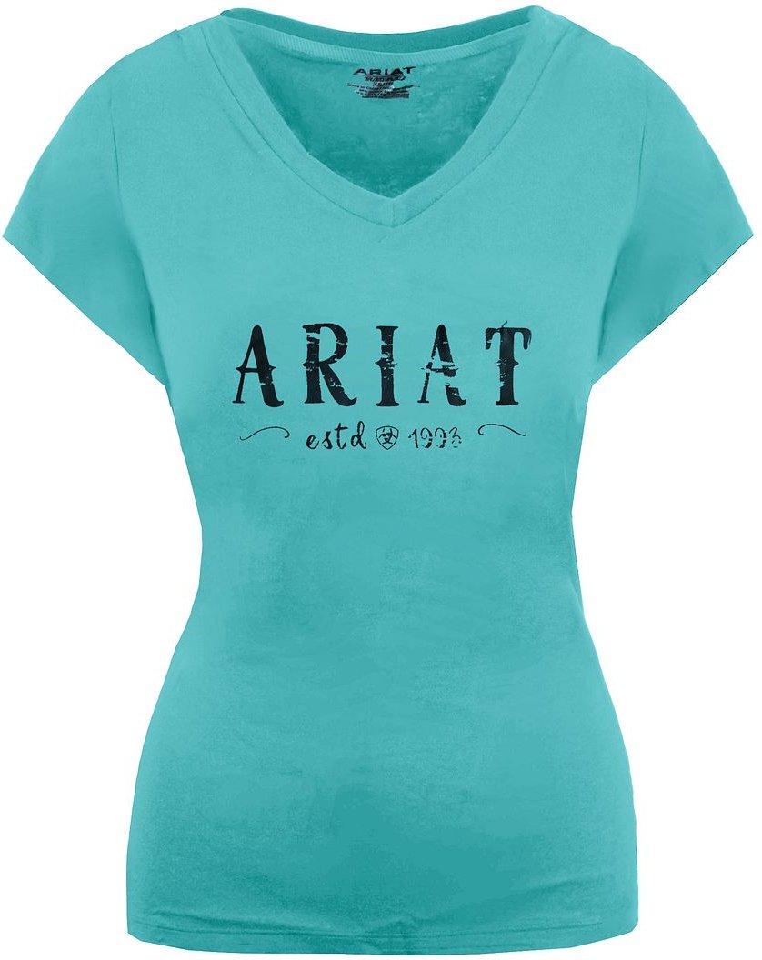 Ariat Logo Womens Turquoise T-Shirt