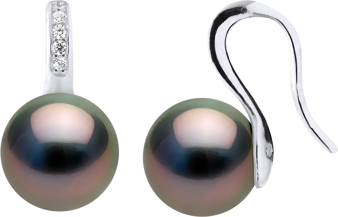 Ohrringe echte Tahiti-Zuchtperlen rund 9-10 mm
