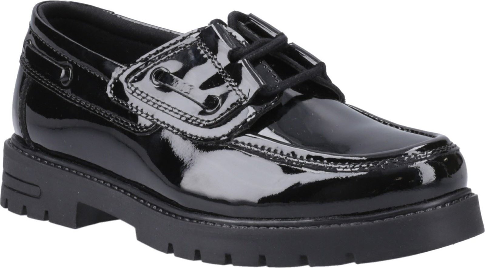 Hush Puppies Lucy Mädchenschwarze Bootsschuhe Aus Leder