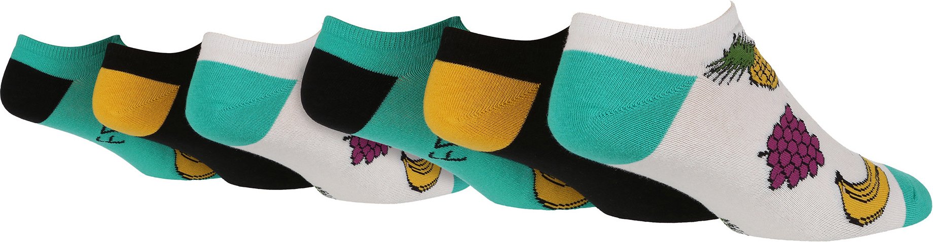 6 Pack Herren Neuheit Trainer Socken | Wildfeet | Lustige Low Cut Socken für Sommer - Obst