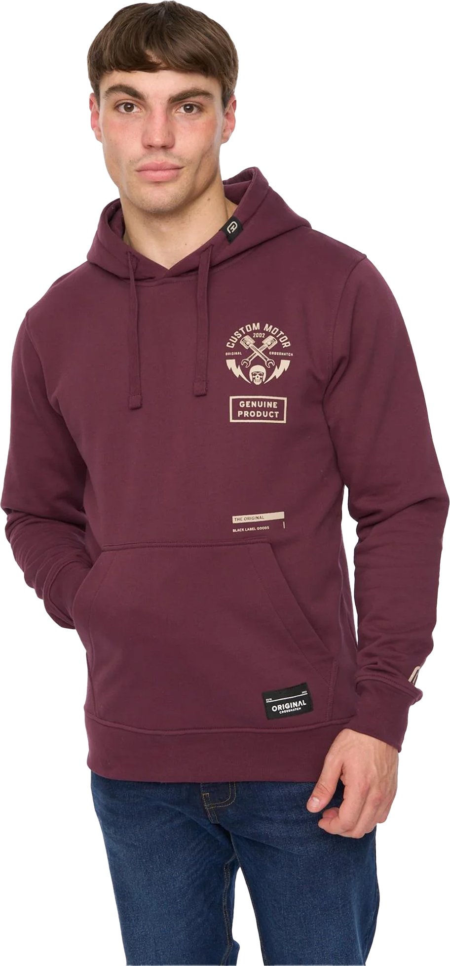 Crosshatch - "Moules" Kapuzenpullover für Herren (Weinrot)