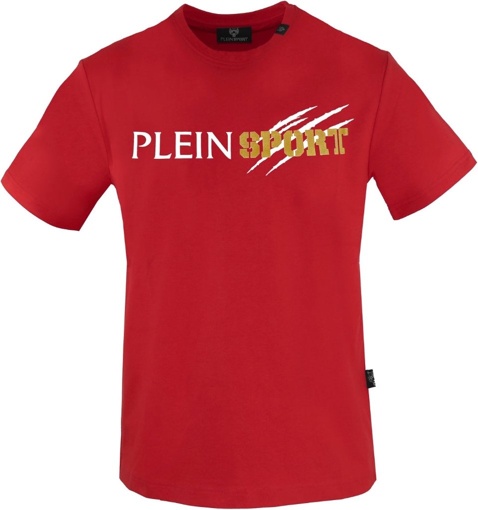 Plein Sport T-Shirt mit zerkratztem Logo in Rot