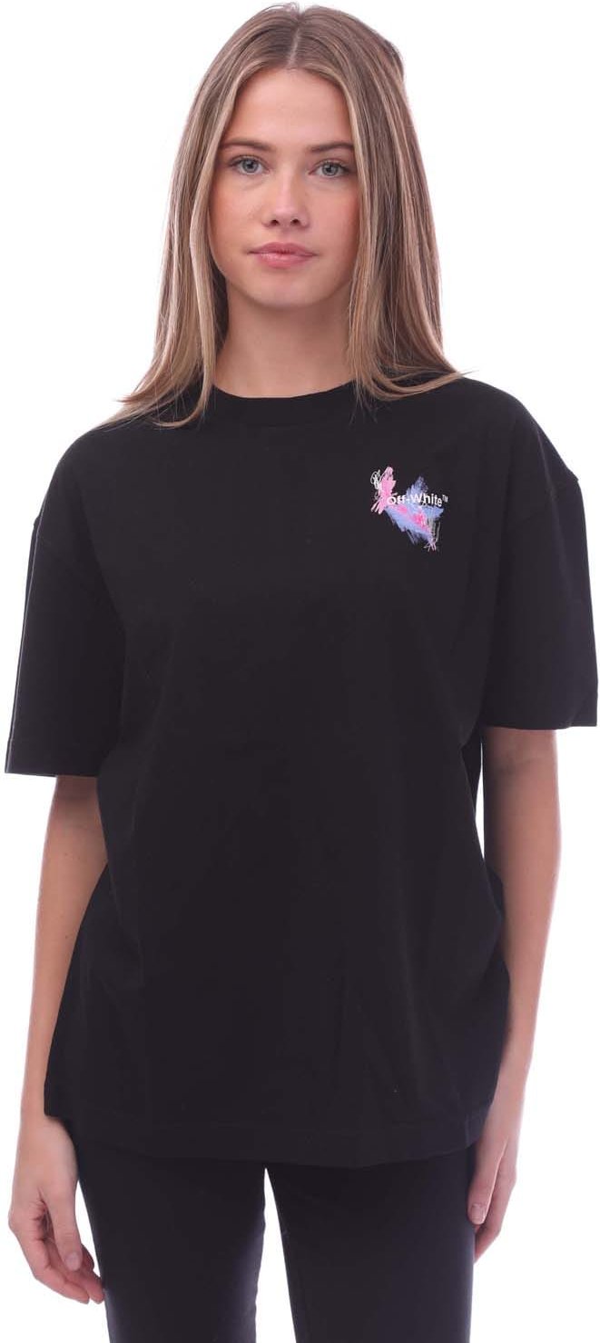 Off White Hotchpotch Arrow Lässiges T-Shirt für Damen in Schwarz