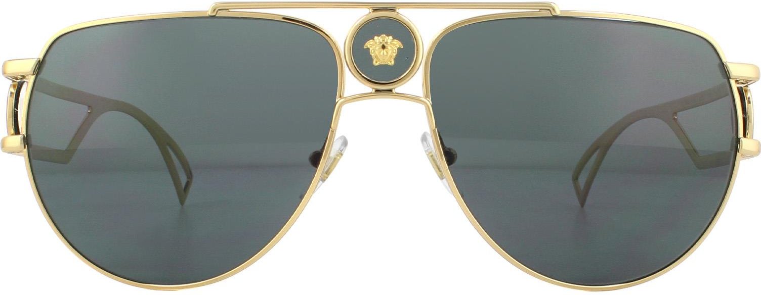 Versace Aviator Unisex-Sonnenbrille Gold Grau