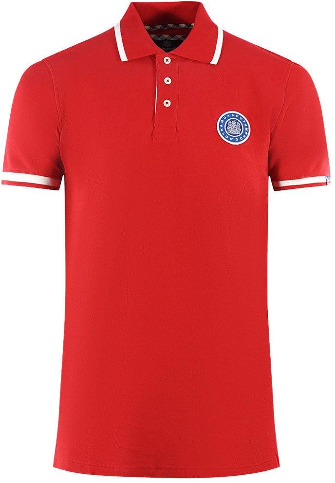 Aquascutum - "London" Poloshirt für Herren/Damen Unisex, Abzeichen (Rot)