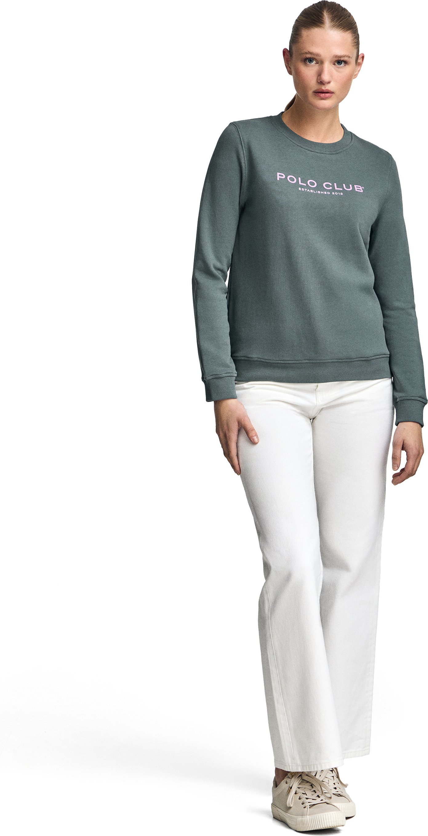 Sweatshirt grau mit gummiertem Polo Club-Logo