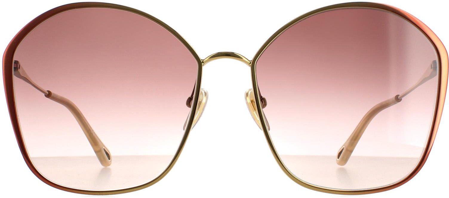 Chloe Square Womens Dunkelbraun Gold Braun Gradient CH0015S