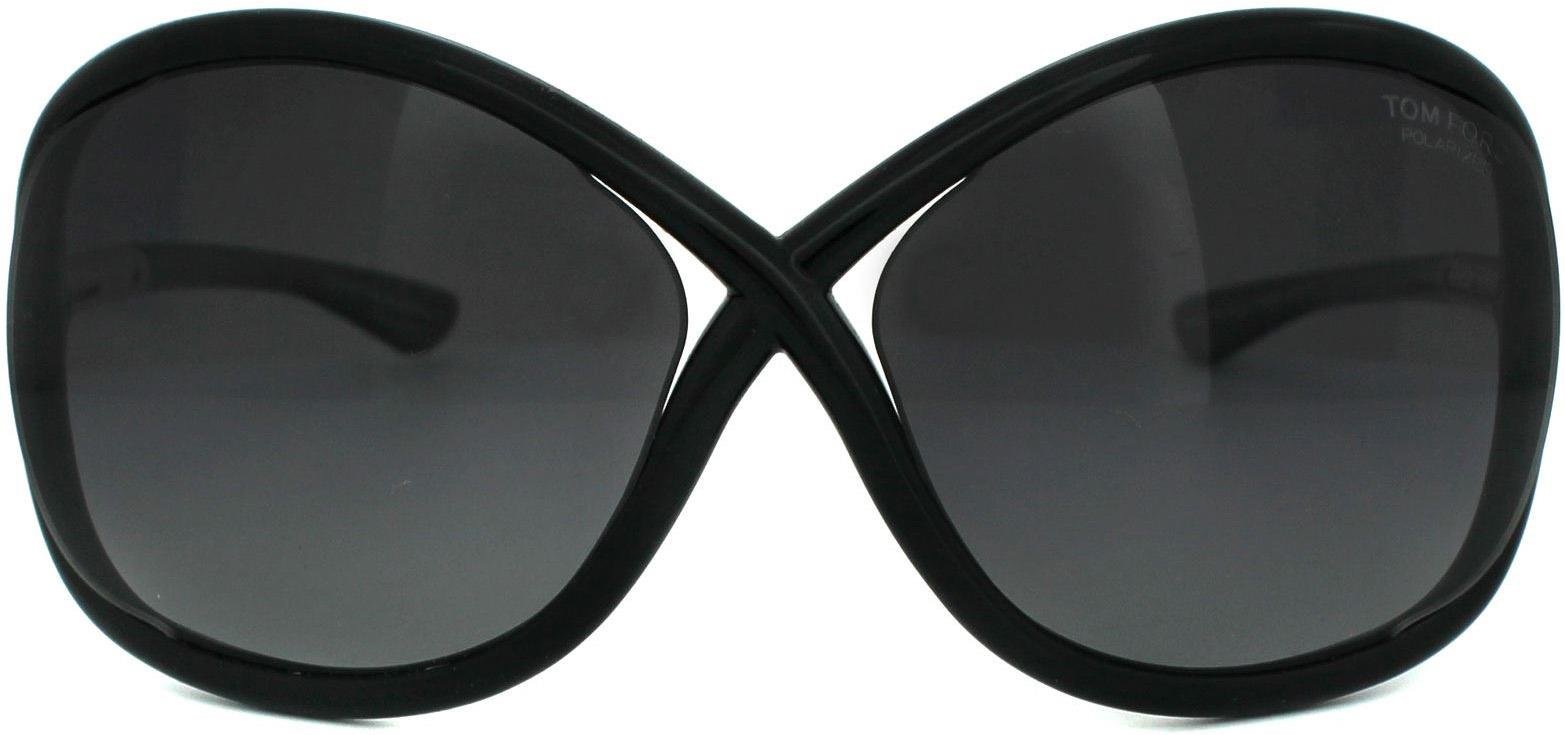 Tom Ford Butterfly Damen Sonnenbrille in glänzendem Schwarz und rauchgrau, polarisiert