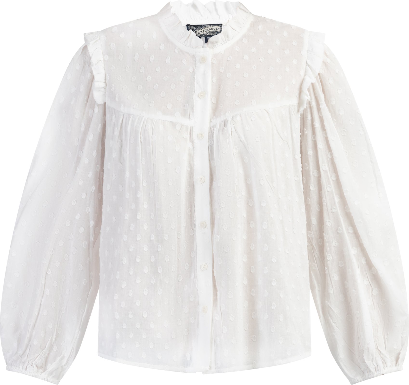 Thumbnail - Dreimaster Bluse Damen Wollweiß