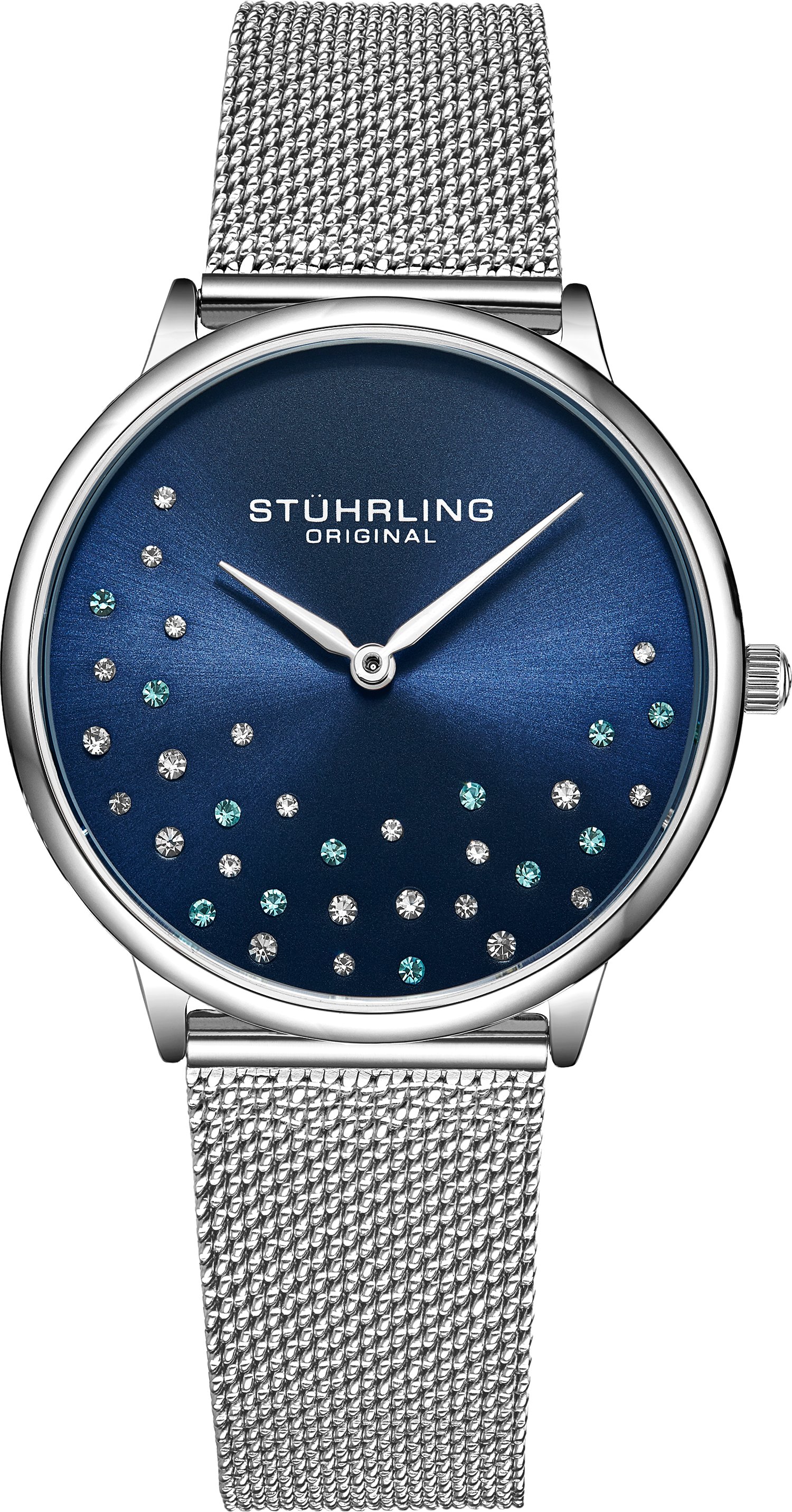 Silber und Marineblau Symphony Quartz 38mm