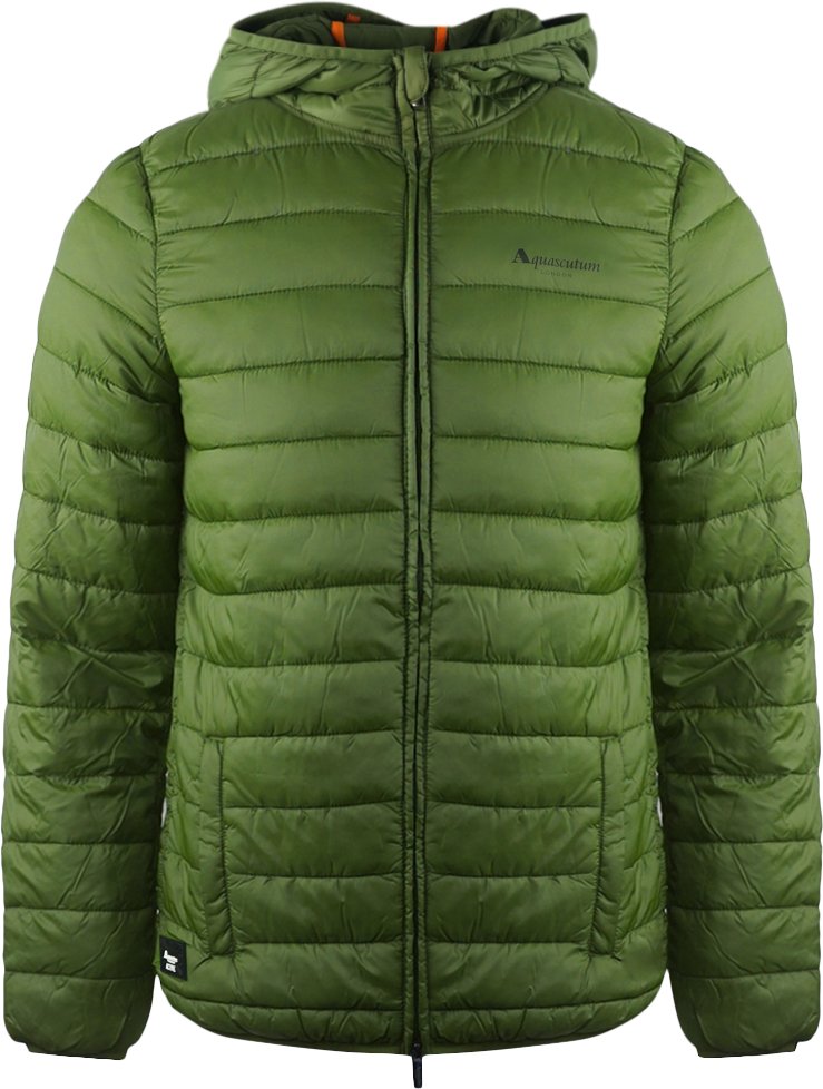 Aquascutum London Logo Armee Grün Active Hoodie Jacke