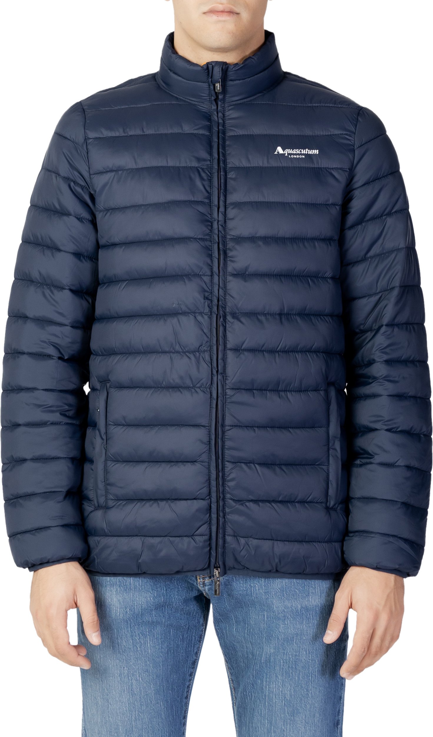 Aquascutum London Logo Marineblaue aktive Jacke