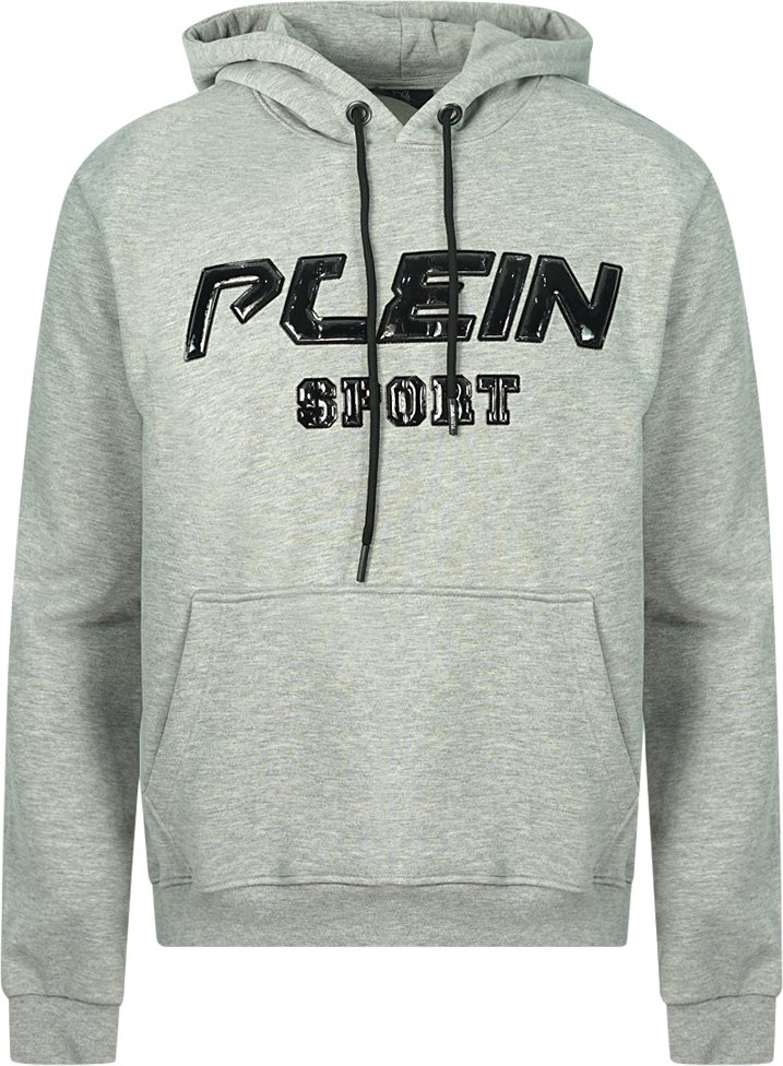 Plein Sport Schwarzes Logo Grauer Hoodie