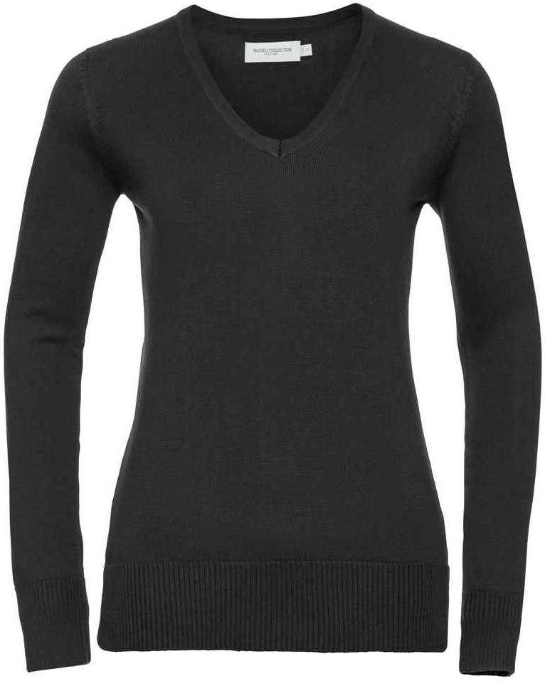 Russell Collection - Sweatshirt V-Ausschnitt für Damen (Schwarz)