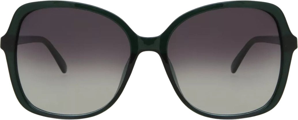 Calvin Klein - Sonnenbrille mit milchig-smaragdgrünem Rahmen und grauen Verlaufsgläsern