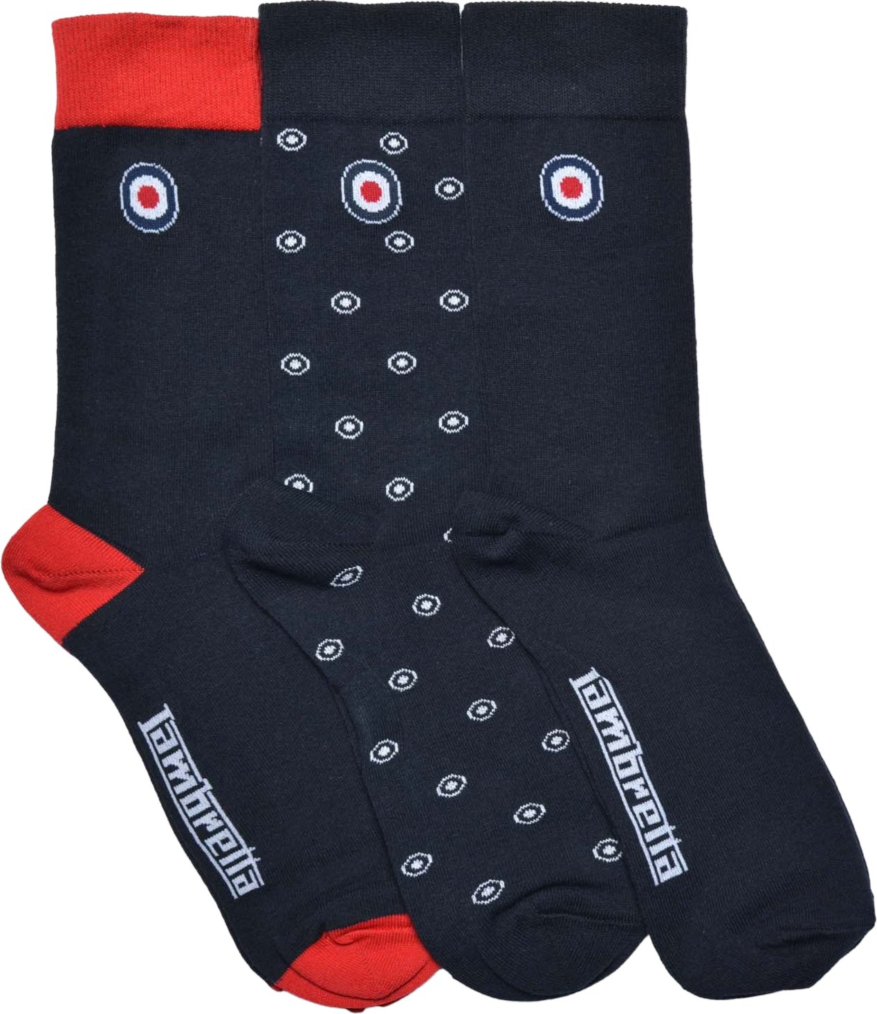 Lambretta - Socken für Herren(3er-Pack) (Marineblau/Rot/Weiß)