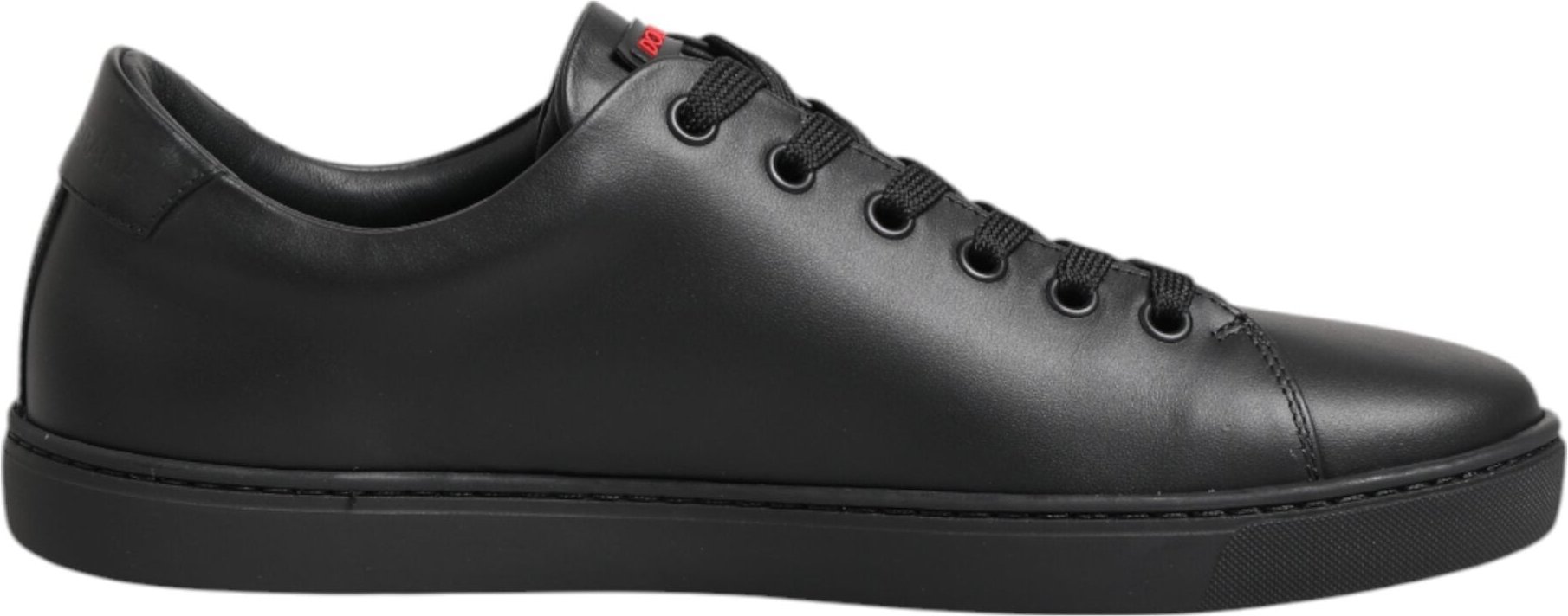 Dolce & Gabbana Schwarze Leder Kristallherz Sneakers Schuhe