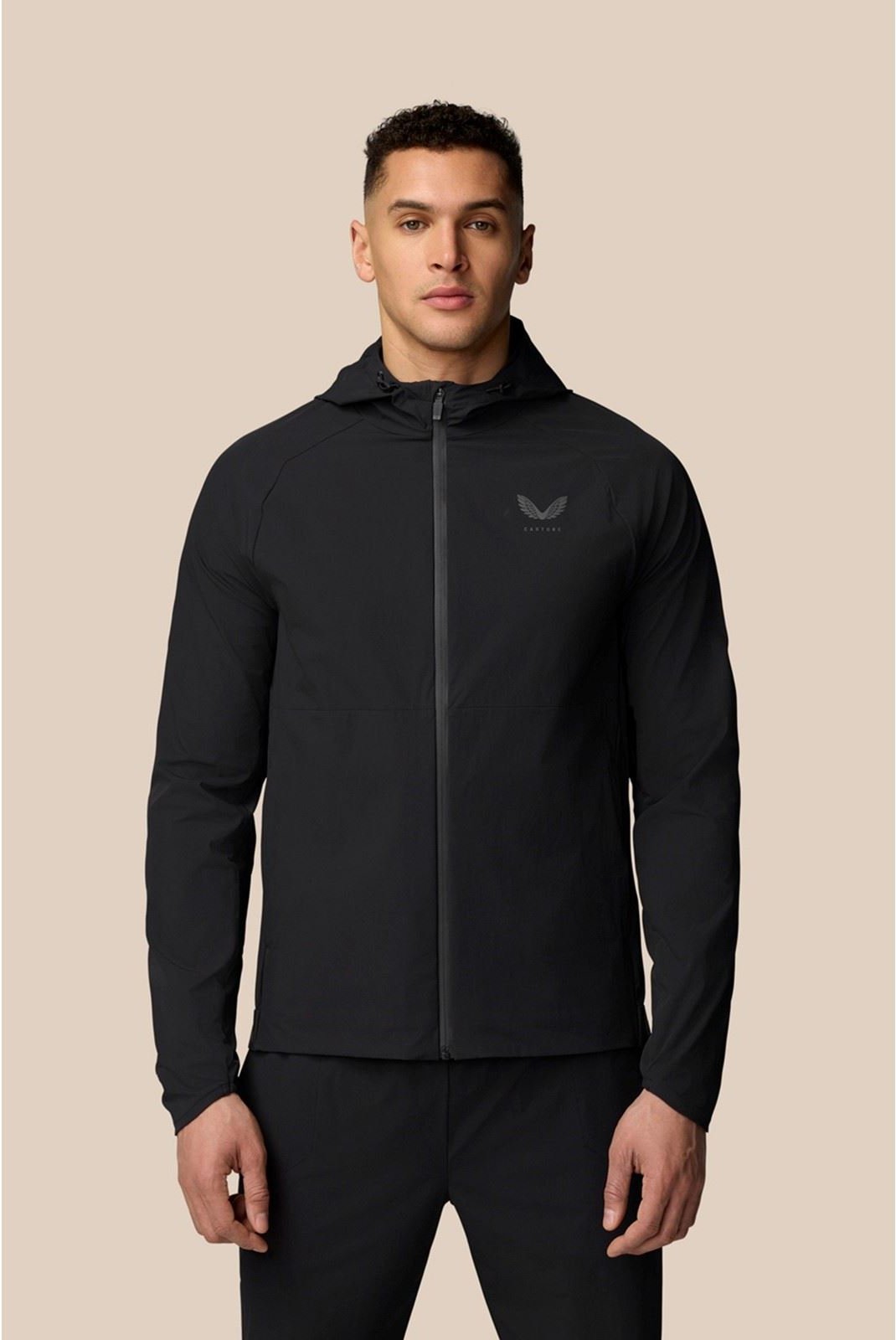 Castore Herrenwindjacke mit Elastik in Schwarz