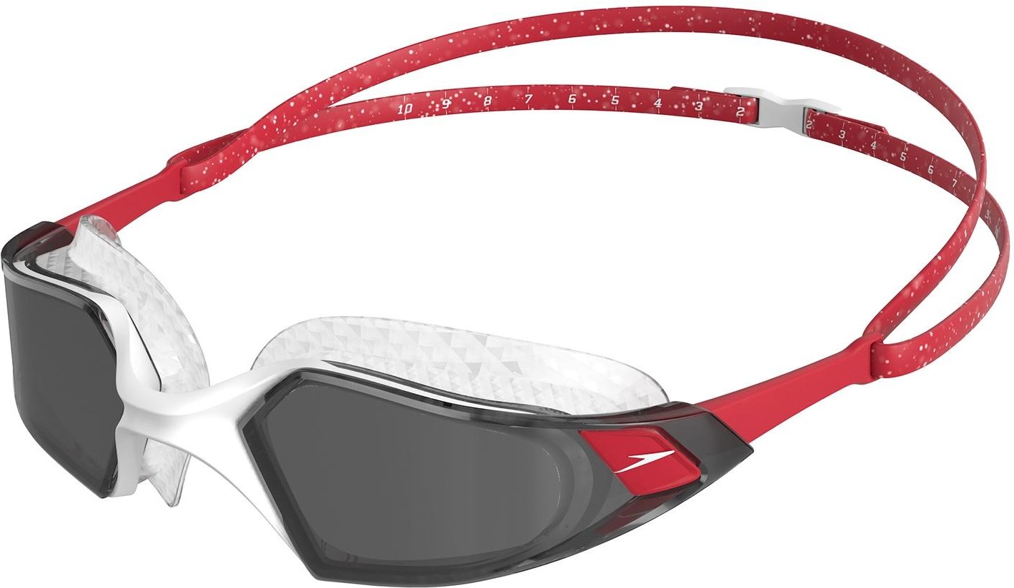Speedo - "Aquapulse Pro" Schwimmbrille 2024 (Rot/Weiß)