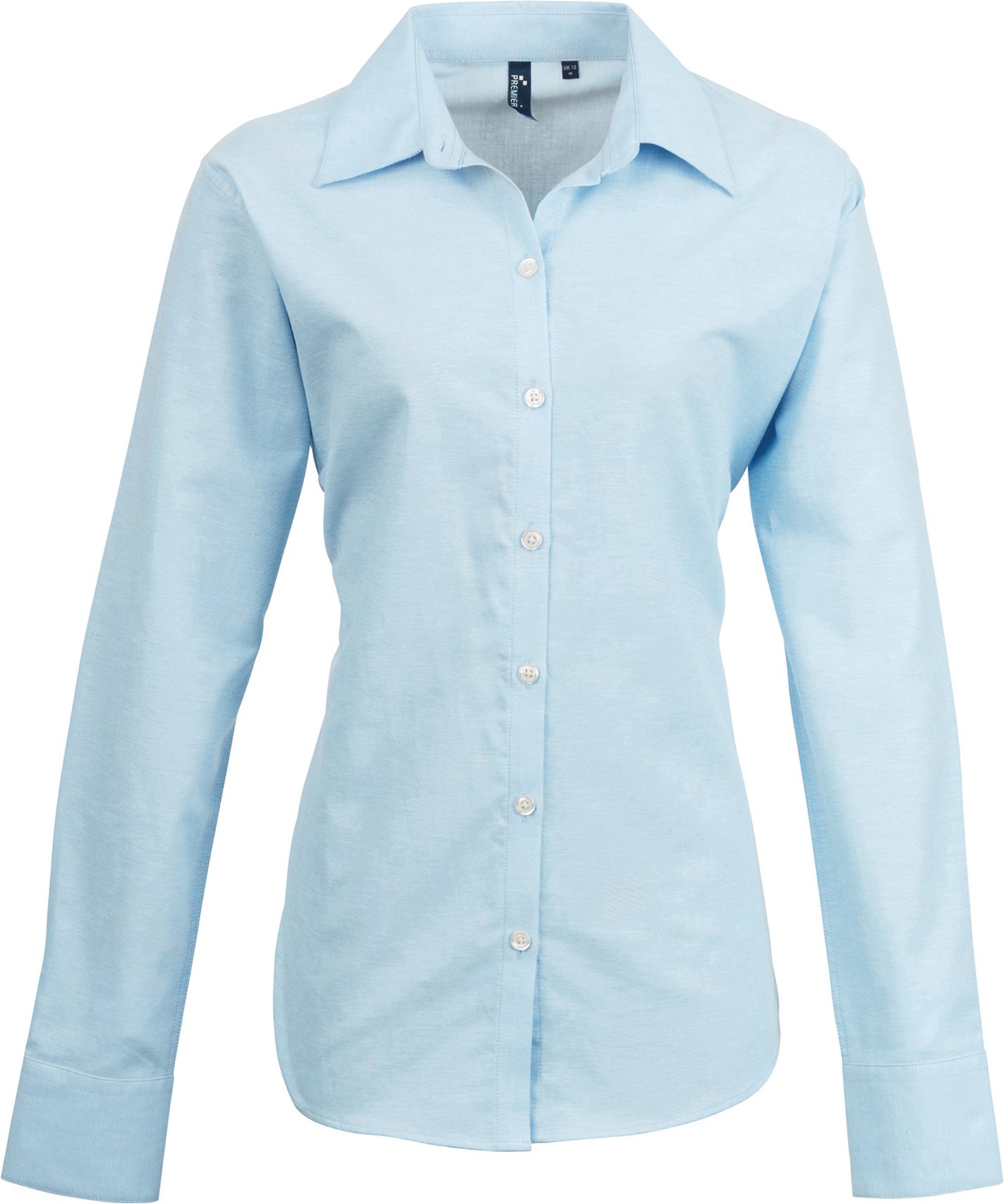 Premier Damen Oxford-Bluse / Bluse / Arbeitshemd, langärmlig (Hellblau)