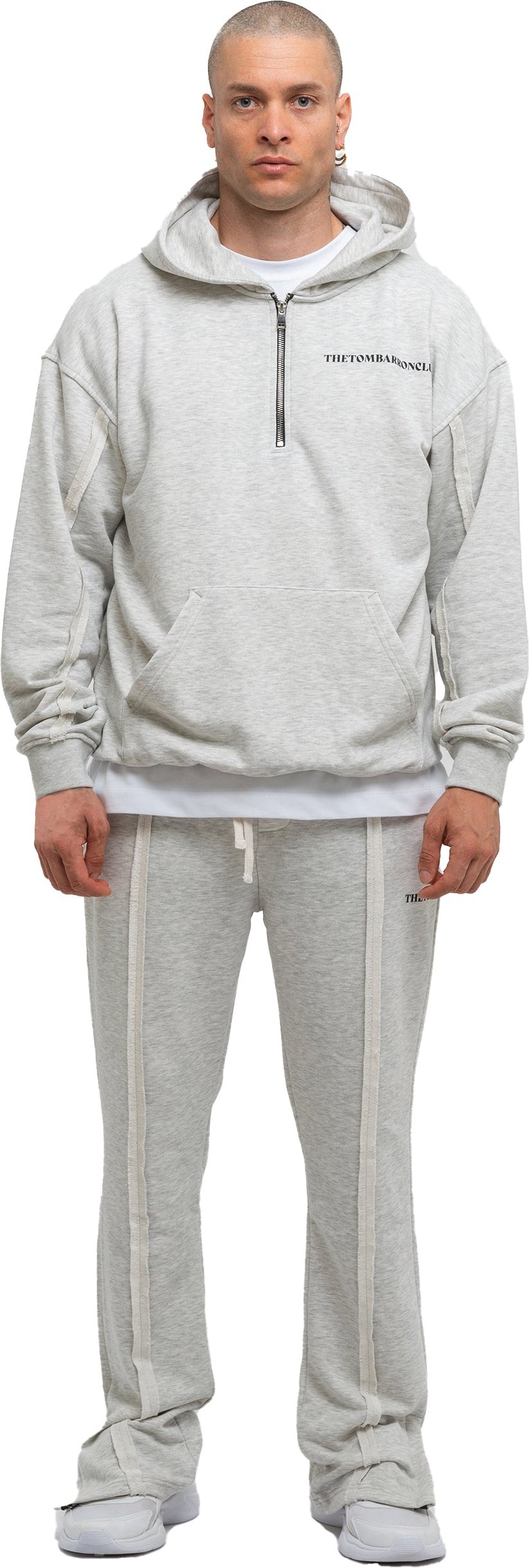 Tom Barron Herren-Trainingsanzug-Set mit Viertelreißverschluss, Oversize