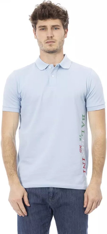 Baldinini Trend Helleblaue Baumwolle Herren Polo-Shirt
