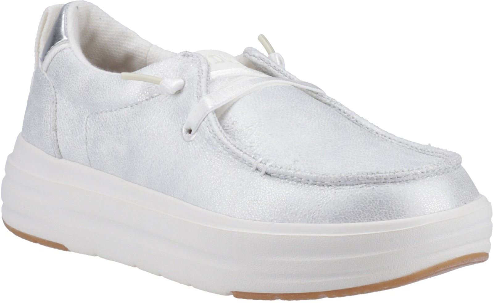 HEYDUDE Wendy Nova Shimmer Polyester Damen Schneewittchen Mokassinschuhe