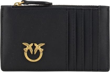 PINKO Schwarze Kalbsleder Bos Taurus Geldbörse